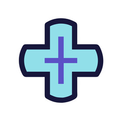 Fototapeta premium Medical cross icon simple vector symbol design element