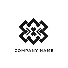 Fototapeta premium Abstract geometric logo design interlocking shapes.