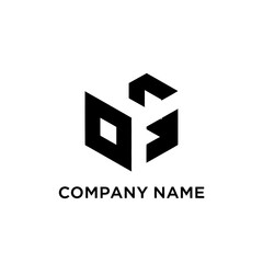 Fototapeta premium Abstract logo design geometric cube shape.