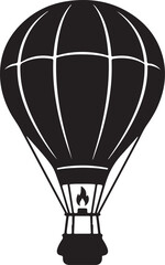 Obraz premium Black silhouette of a hot air balloon with flame black and white