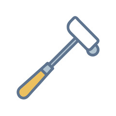 Neurological reflex hammer on black background in a flat style