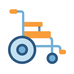 Wheelchair icon illustration with minimalist design on black backdrop