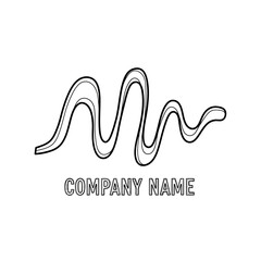 Obraz premium Abstract wavy lines logo design concept.