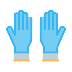 Obraz premium Pair of light blue protective gloves on black background