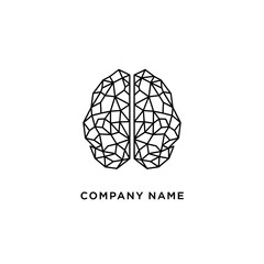 Geometric Brain Logo Design for Innovation and Technology.