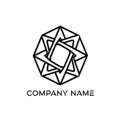Fototapeta premium Geometric starburst logo design abstract symbol.