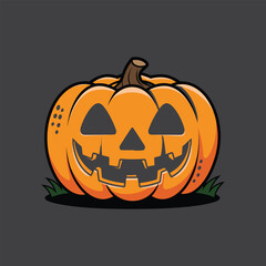 Halloween Jack O’Lantern Pumpkin Illustration – Scary Carved Face Vector Design