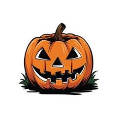 Halloween Pumpkin Jack O’Lantern Illustration – Spooky Carved Face Vector Design