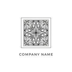 Fototapeta premium Intricate symmetrical design within a square frame representing elegance and artistry.