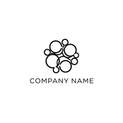 Obraz premium Modern minimalist logo design of interconnected circles.