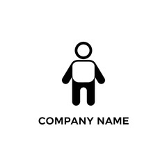 Simple black human figure icon for a company logo.