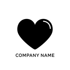 Simple black heart icon with a glossy highlight.