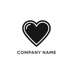 Simple black heart logo representing love and affection for company branding.