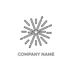 Simple starburst line art logo design.