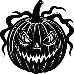 Dark and creepy halloween illustration featuring spooky elements