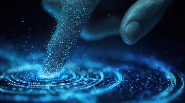 Finger Touching Digital Holographic Interface Circle