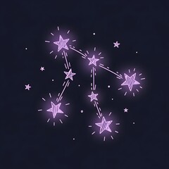 Glowing Constellation of Stars Illuminating the Night Sky with a Mystical Aura