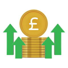 coin,pound,growth modern flat icon illustration for british currency finance design vector graphic for uk economy