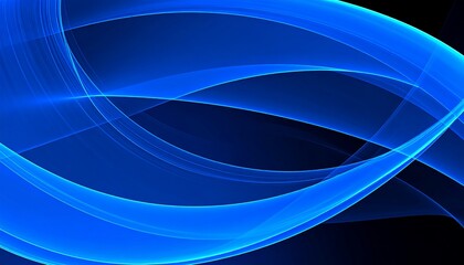 Abstract blue flowing lines on black background