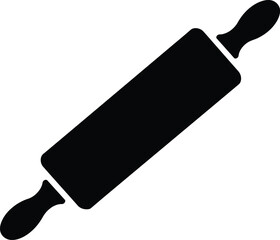 Simple black silhouette rolling pin vector graphic ideal for baking and kitchen designs scalable eps