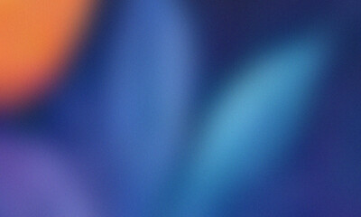 Fototapeta premium Abstract blue and orange gradient background with grainy texture and soft light