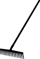 Scalable vector illustration of a black rake garden tool icon eps format