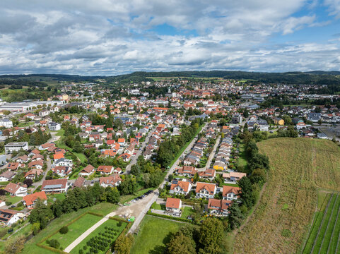 Luftbild von der Stadt Stockach