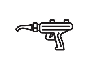 Industrial Caulking Gun Symbol in Simple Clean Minimal Vector Design