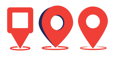  location pointer icon symbol in flat style. Red Location pin icon,