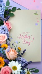 Mother's Day card, pastel flowers