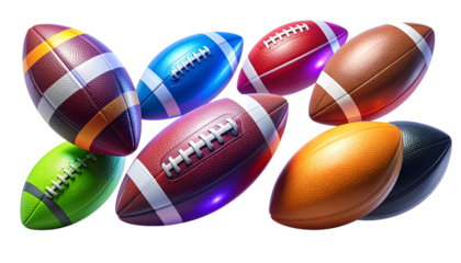 Colorful Football Collection for Sports Design – PNG