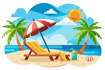 tropical beach with palm trees