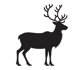 Deer silhouette artwork – vector animal illustration for forest, wildlife, and rustic decorative graphics