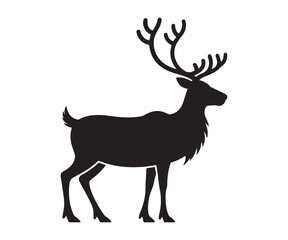 Deer silhouette artwork – vector animal illustration for forest, wildlife, and rustic decorative graphics