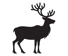 Deer silhouette artwork – vector animal illustration for forest, wildlife, and rustic decorative graphics