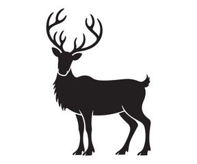Deer silhouette graphic vector – wild animal illustration for hunting, forest, and rustic design projects