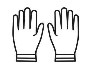 Obraz premium Chemical Resistant Gloves Icon in Simple Minimal Clean Vector Line Art