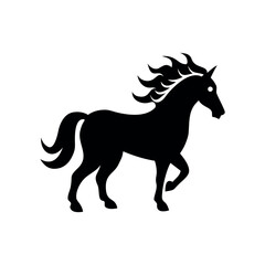 Horse silhouette artwork featuring flowing elegant mane in stylish design Vector illustration