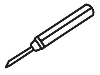 Construction Chisel Illustration in Clean Elegant Minimal Vector Line Design