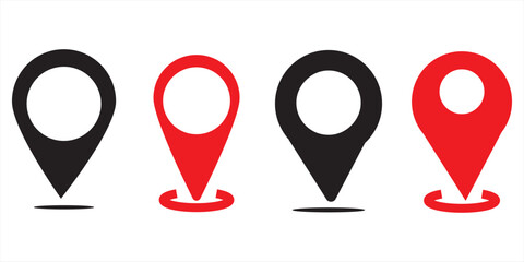 Simple red location pin icon for navigation and mapping, 
