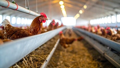 Hens in a modern farm coop