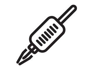 Electrical Circuit Tester Symbol in Professional Clean Vector Line Artwork