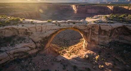 Natural arch sunrise landscape