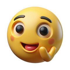 Smiling 3d emoji face isolated on transparent background