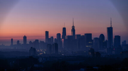 Obraz premium sunset over the city