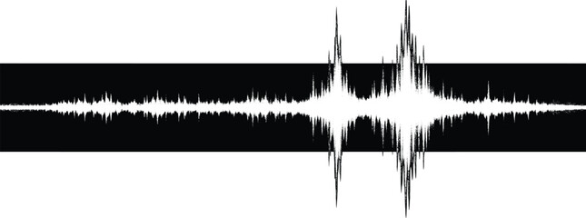 Obraz premium Stylized Audio Waveform Graphic Representing Sound Amplitude Over Time