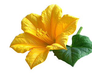 Fresh Yellow Bottle Gourd Flower PNG
