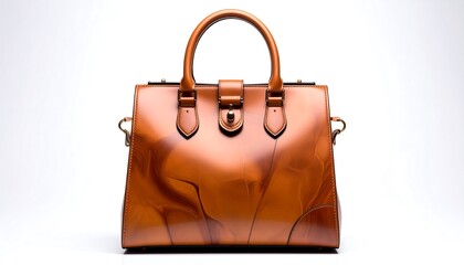 Luxury tan leather handbag