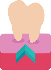  A healthy tooth on a  gum base in clay-style, symbolizing ideal dental health.
