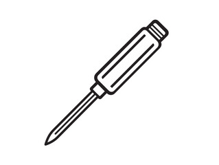 Minimal Cold Chisel Tool Illustration in Simple Black Vector Artwork